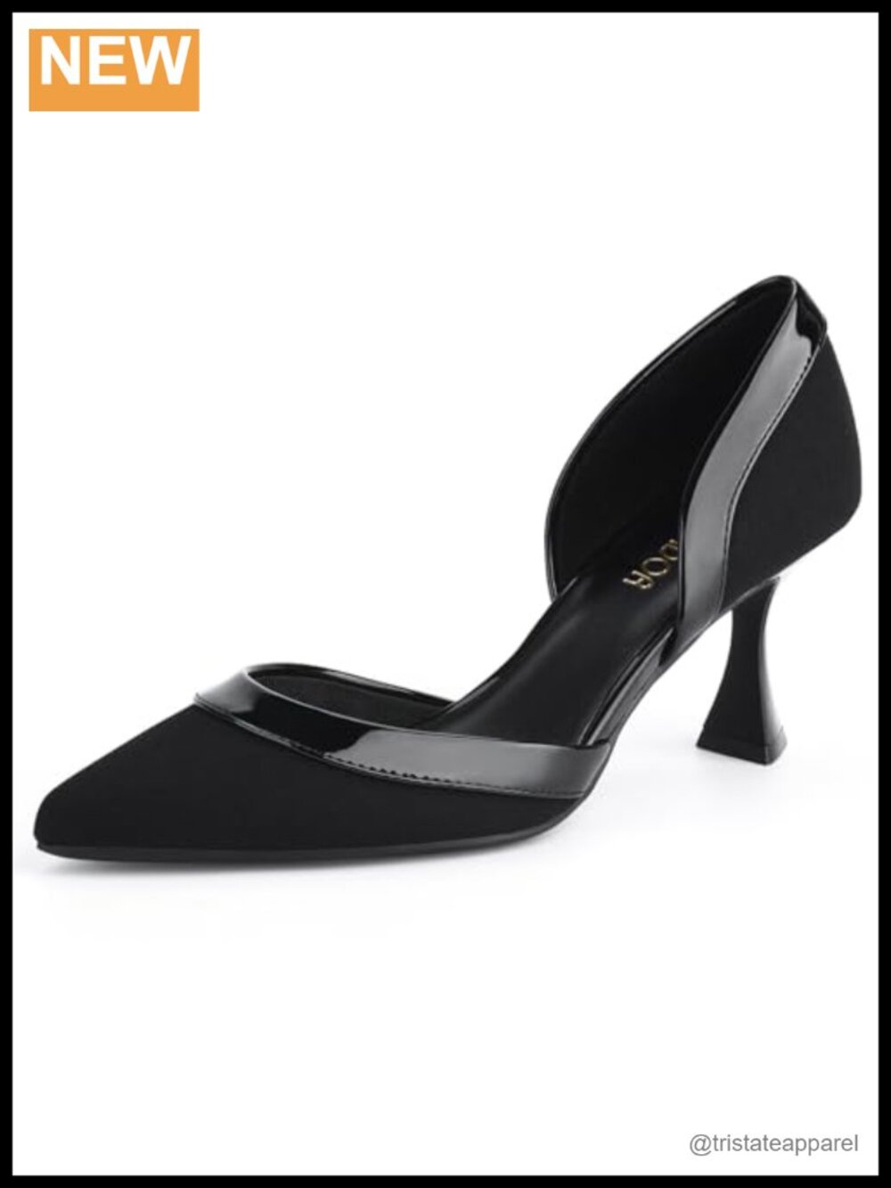 Pointy Toe Kitten Heel Pumps Low Heel D'Orsay Dressy Work Shoes